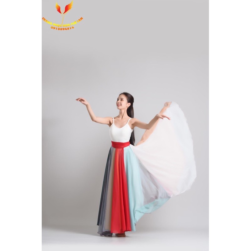 Váy múa xoè 720 độ sắc màu Chụp hình, múa Cổ trang