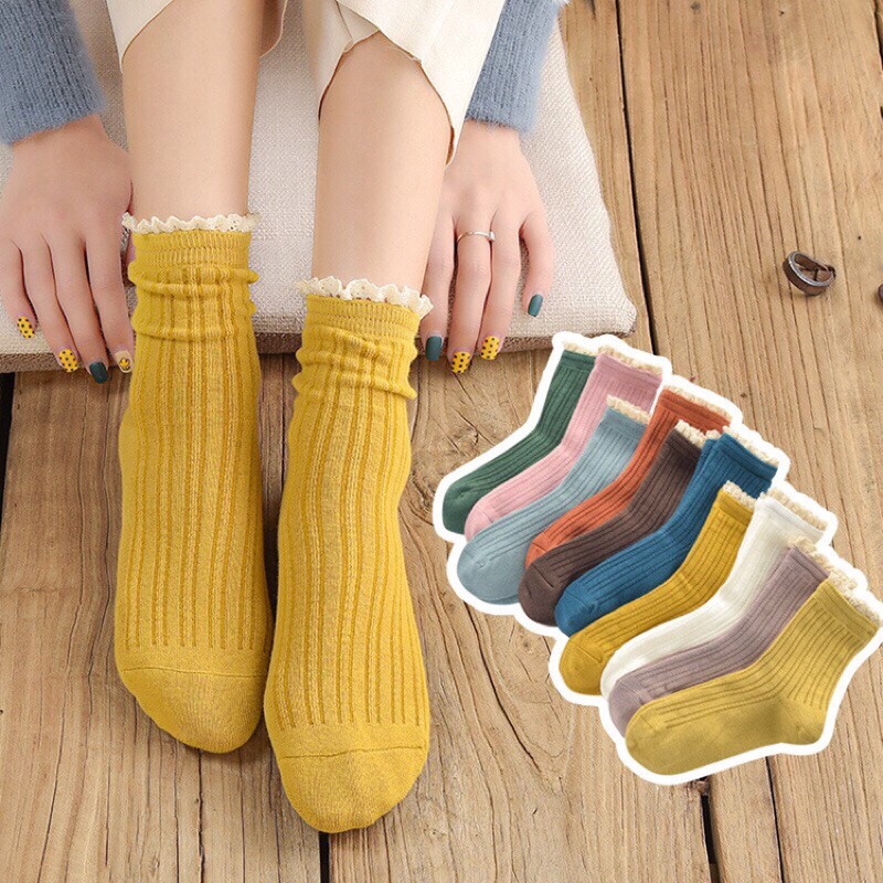 Tất nữ cổ cao viền ren cao cấp