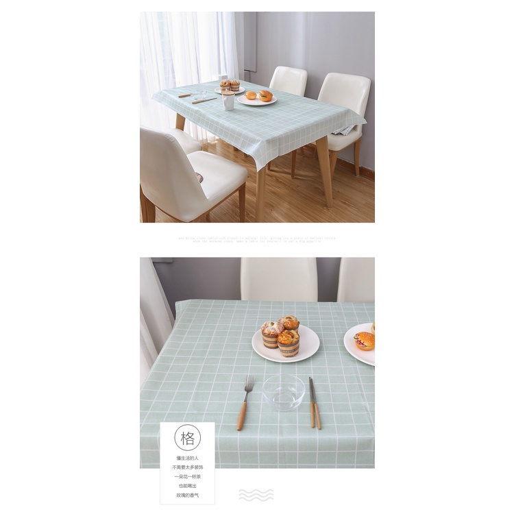 Khăn Trải Bàn Kẻ Caro Nhựa Pvc Chống Thấm Nước, Không Mùi, Không Phai Màu, Vintage Trang Trí Bàn Ăn Cao Cấp