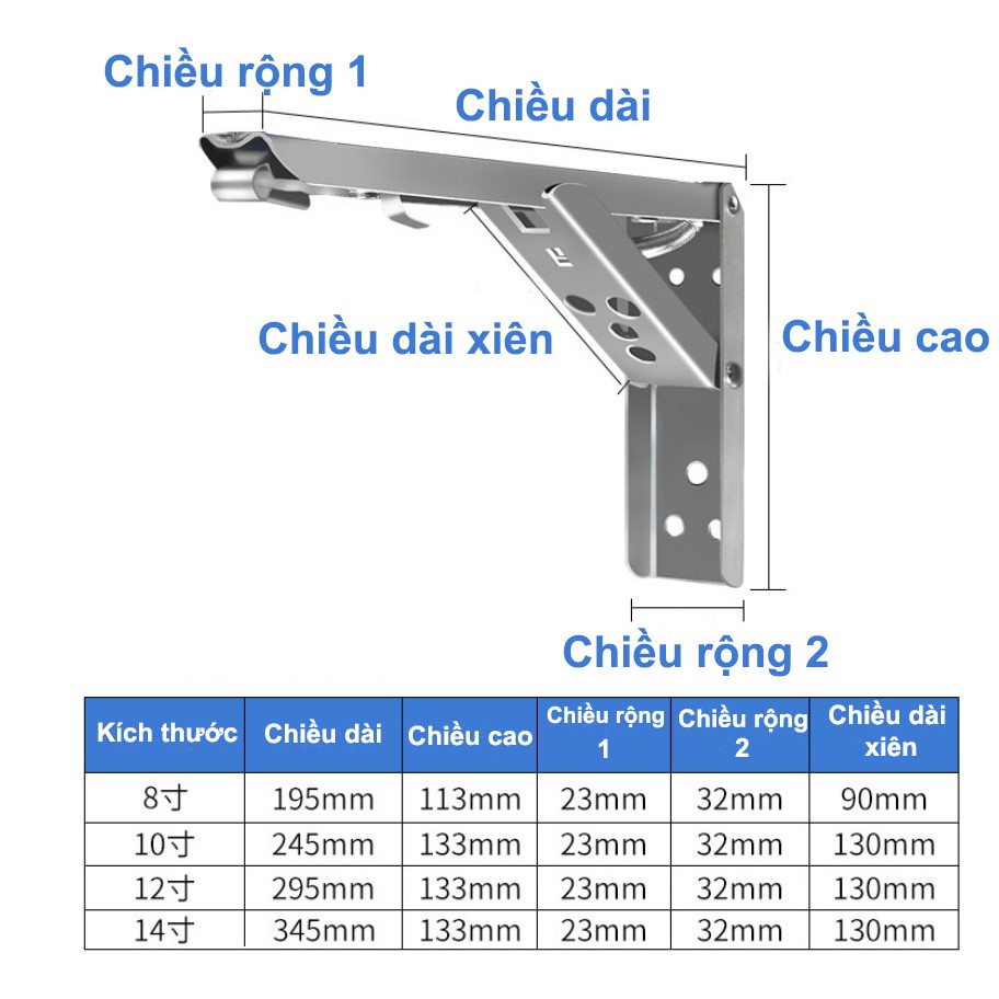 Giá Đỡ, Bản Lề Gập - Giá Đỡ Bản Lề Gập Thông Minh, Bản Lề Gấp Gọn, Giá Đỡ Eke Chân Bàn Gấp Treo Tường (1 Cái)