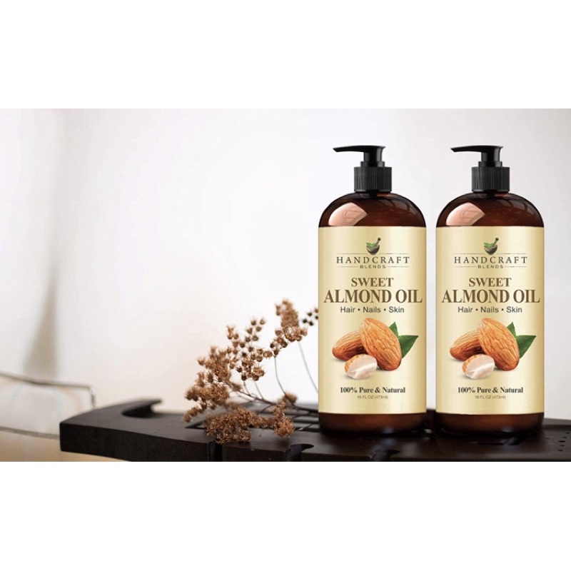 Dầu hạt hạnh nhân nguyên chất 100% Handcraft Blends Sweet Almond Oil 473ml USA