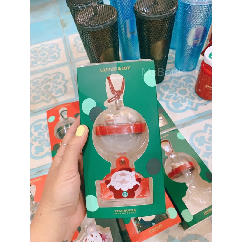 MÓC KHOÁ QUẢ CẦU STARBUCKS + CARD