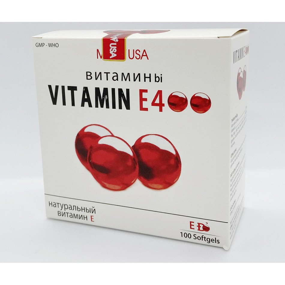 Vitamin E đỏ 400IU - Hỗ trợ làm đẹp da, ngăn ngừa lão hóa, có thêm lô hội (Hộp 100 viên) [Chính hãng]