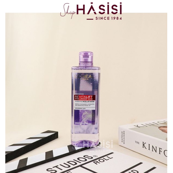 Nước Tẩy Trang Tím LOREAL- Revitalift Hyaluronic Acid Hydrating Micellar Water 400ml