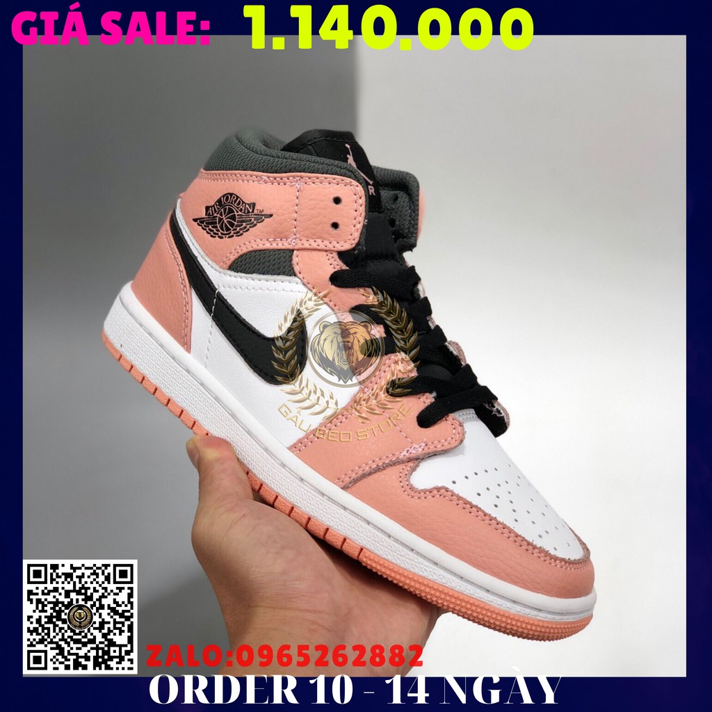 GIÀY SNEAKER MÃ SẢN PHẨM_AIR JORDAN 1 Mid “Pink Quartz” NHIỀU MÀU PHONG CÁCH FULLBOX + FREESHIP