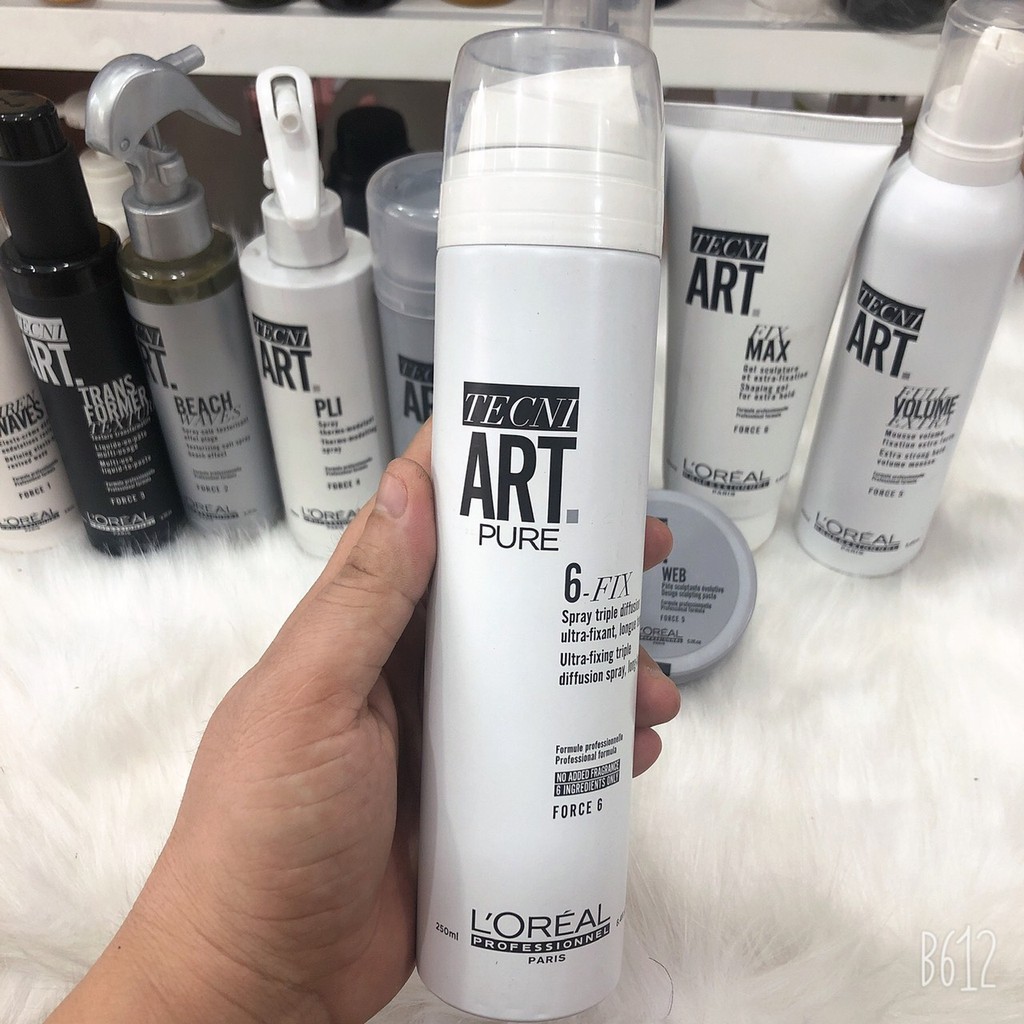 Xịt dưỡng tóc tạo kiểu làm phồng chân tóc siêu cứng TECNI ART LOREAL 250ML