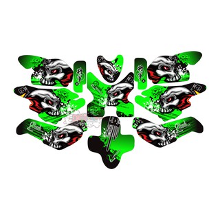 tem trùm xe xmen skull xanh lá