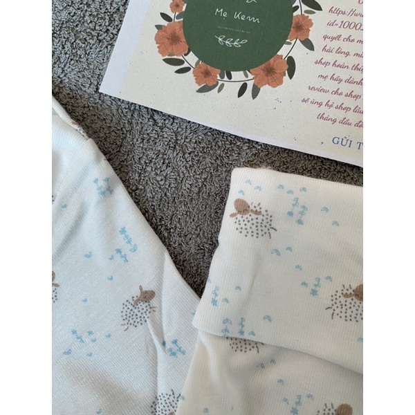 NOUS CHÍNH HÃNG - BODYSUIT HÌNH CỪU NEWBORN - BODYSUIT TRẮNG NEWBORN