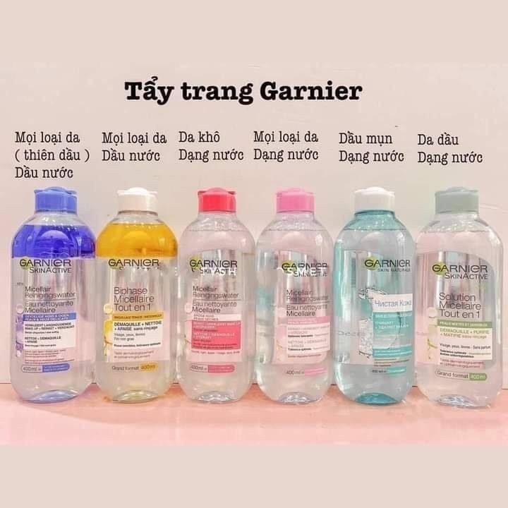 Tẩy Trang GARNIER Màu Xanh Ngọc Dành Cho Da Dầu & Mụn