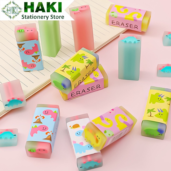 Tẩy bút chì HAKI, gôm tẩy mềm 2B hình hoa quả trong suốt có hương thơm T04