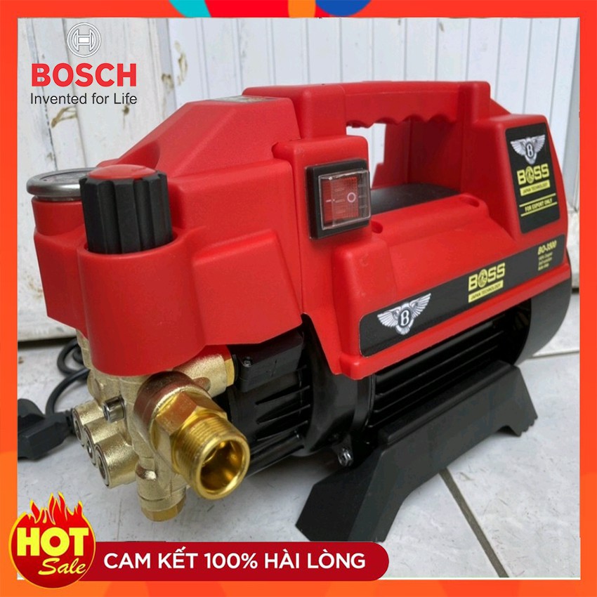 Máy rửa xe chuyên nghiệp mini áp lực cao BOSCH 3500w cầm tay có chỉnh tốc độ tặng bình tạo phun bọt tuyết cho gia đình