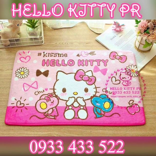Thảm bông chống trơn trượt Hello Kitty