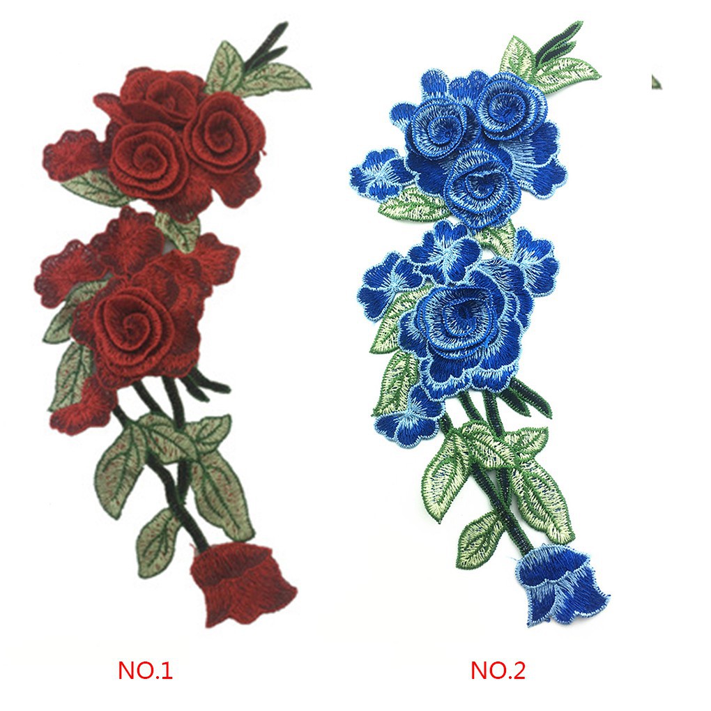 Miếng vá họa tiết thêu hoa 3D trang trí quần áo