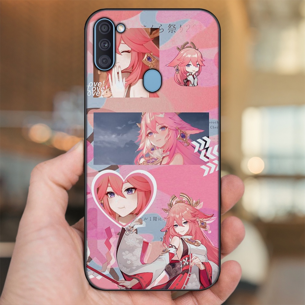 Ốp lưng Samsung A11, M11 viền đen in hình Yae Miko Genshin Impact