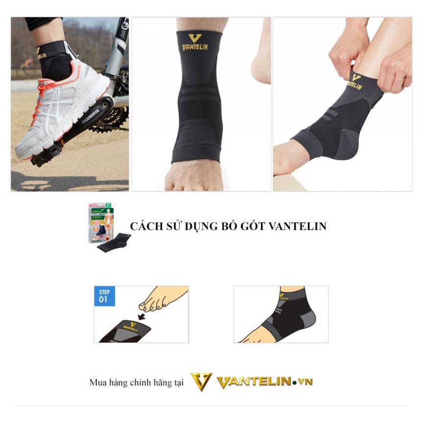 Băng bảo vệ khớp cổ chân Vantelin hỗ trợ băng cổ chân thể thao, đau gót chân