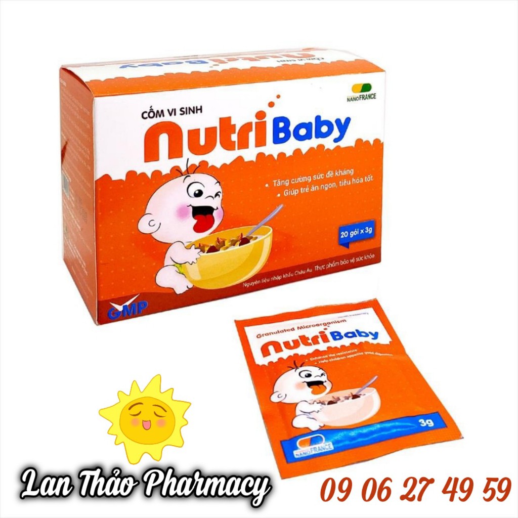 Cốm Vi Sinh NutriBaby Hộp 20 Gói Hỗ trợ Biếng Ăn Tăng Sức Đề Kháng Cho Bé