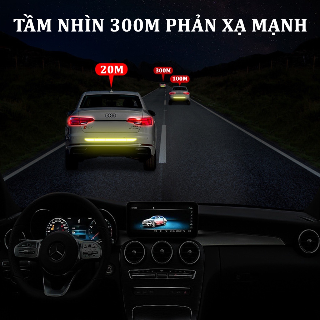 Bộ 5 Miếng Dán Phản Quang Dán Đuôi,Đầu Xe Cảnh Báo Ô Tô CARZONE.TOP