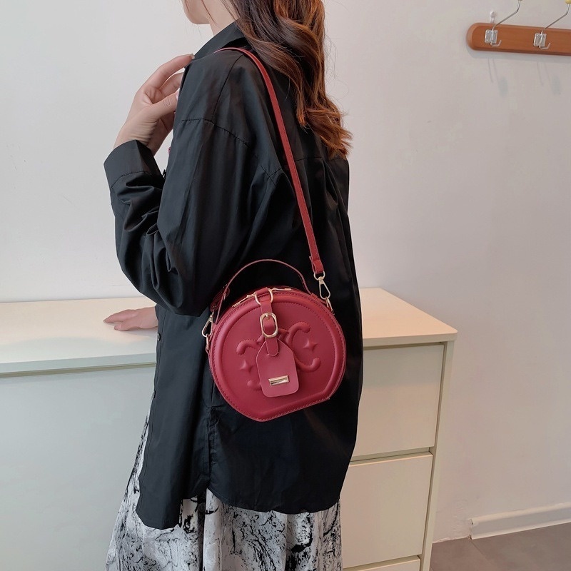 Túi Tròn Nhỏ Đeo Chéo Màu Trơn Phong Cách retro Mới 2022 NB00147