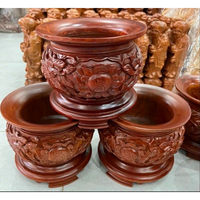 Bát nhang,lư hương gỗ hương chạm nhiều kích thước
