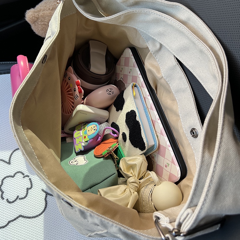 Túi xách IELGY vải canvas cỡ lớn phong cách retro thời trang cho nữ