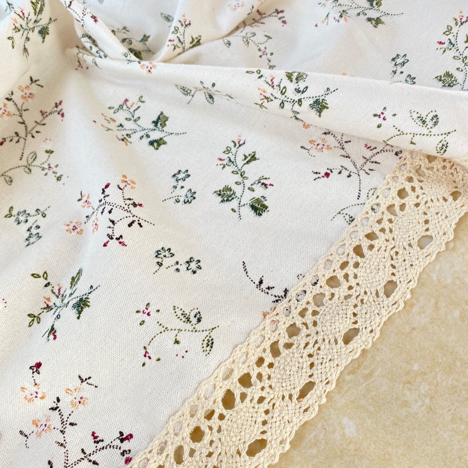Khăn Trải Bàn Vải Cotton Ren Hoa Tươi Mới Có Thể Tùy Chỉnh