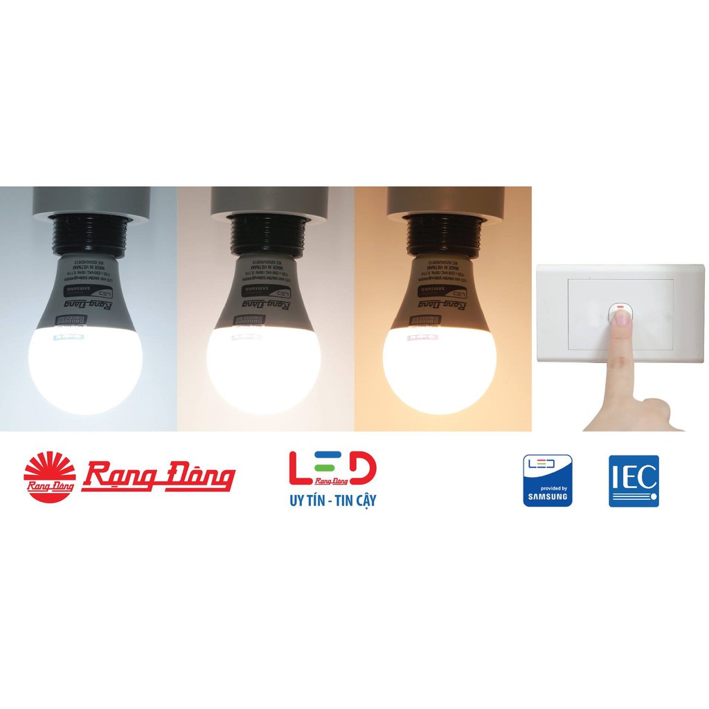 Bóng LED Bulb Đổi 3 Màu (3 In1) 7W / 9W Rạng Đông, Samsung ChipLED