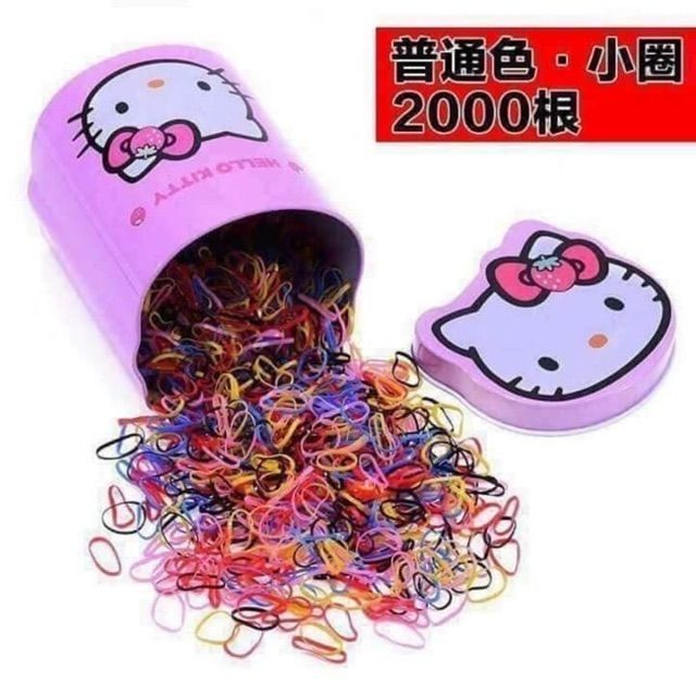 Hộp chun buộc tóc hello kitty cho bé