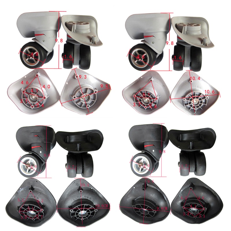 Set 2 Bánh Xe Cao Su Có Thể Xoay 360 Độ Thay Thế Cho Vali Hành Lý Ốp