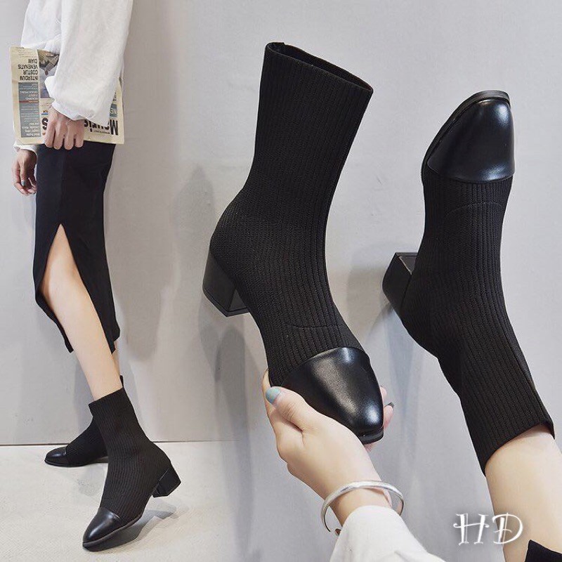 ❌🆘SALE 300k giá cũ 400k đủ size 35- 38 Bốt chun len đế 5cm Chất len siêu đẹp
