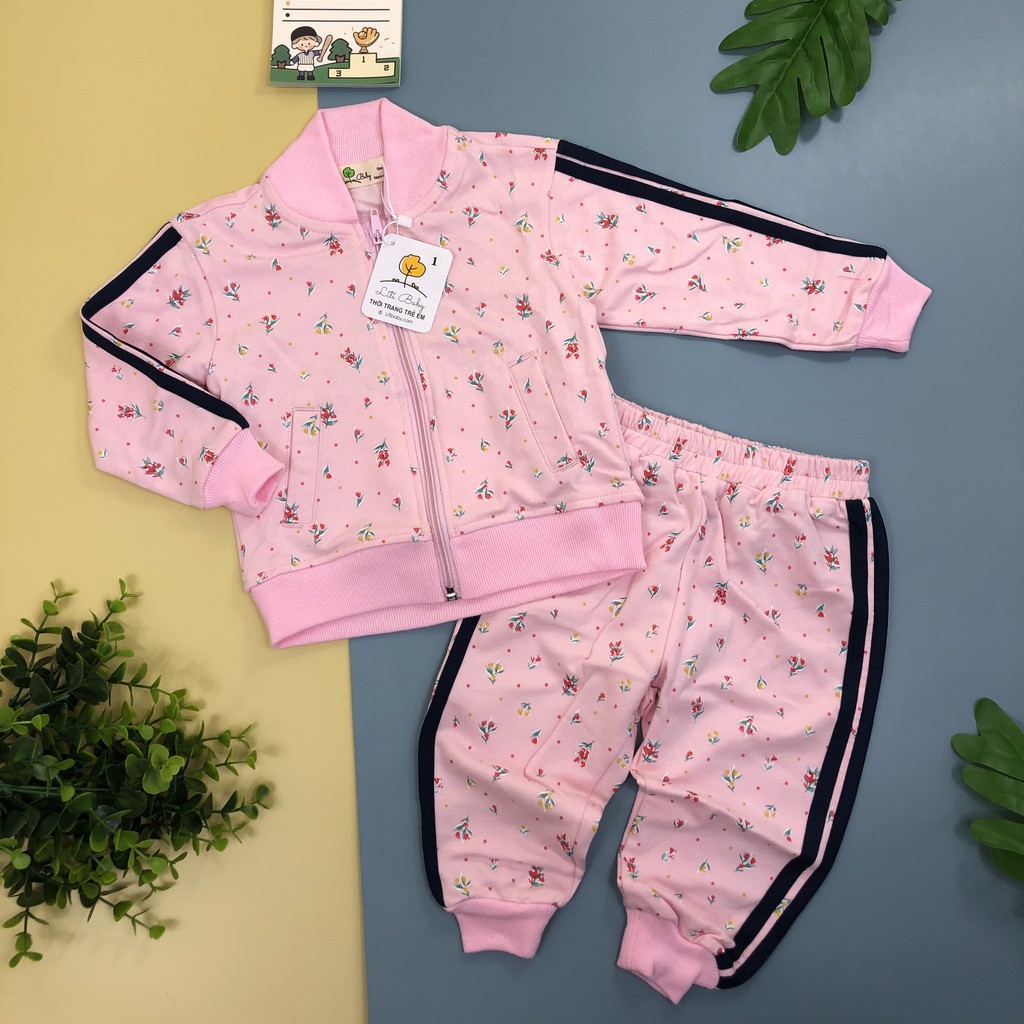 Bộ nỉ da cá thể thao thu đông họa tiết bé gái, bé trai size 6-10T, cho bạn từ 19-30kg. Chất nỉ da cá đẹp, dày dặn