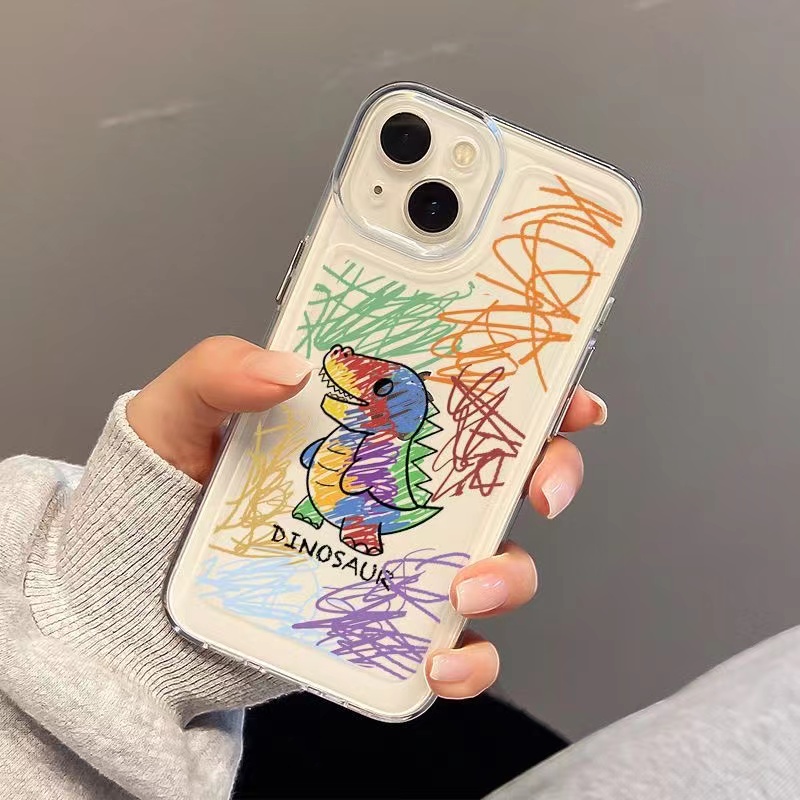 Ốp Điện Thoại Trong Suốt Hình Khủng Long Cho iphone 11 13 7 8 Plus 12 13Pro Max X XS Max 7 8 SE 2020