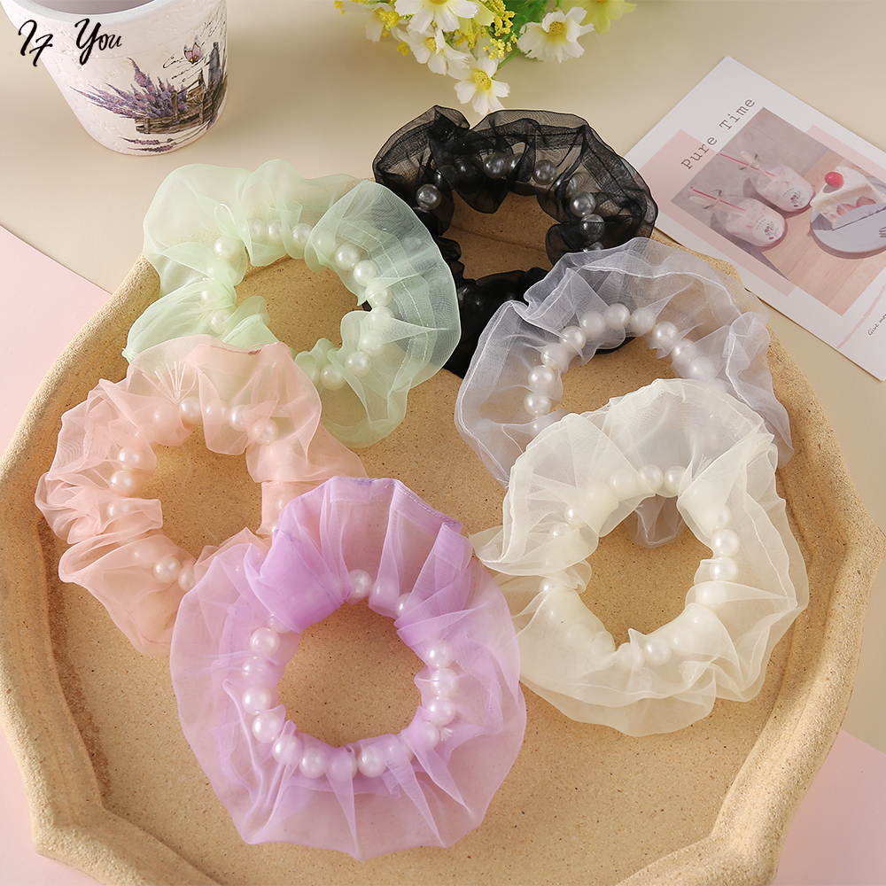 Dây Buộc Tóc Đính Ngọc Trai Giả Thời Trang Cho Nữ