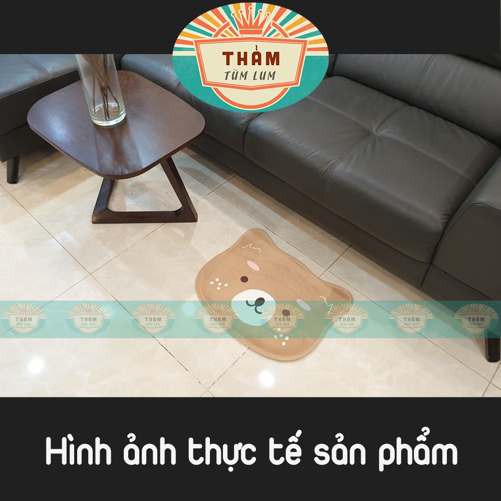 Thảm chùi chân thảm lau chân hình Mặt Gấu chất liệu mềm mịn - carmi deco hàn quốc -CM1