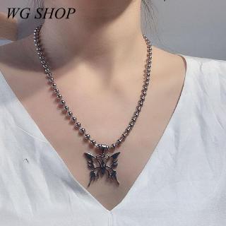 Vòng hạt tròn phối mặt hình bướm phong cách harajuku retro cá tính