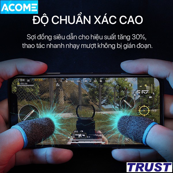 Găng tay chơi game Sợi đồng chống mồ hôi co dãn siêu bền dành cho game PUBG FF Tốc Chiến Liên Quân mobile - ACOME AFS01