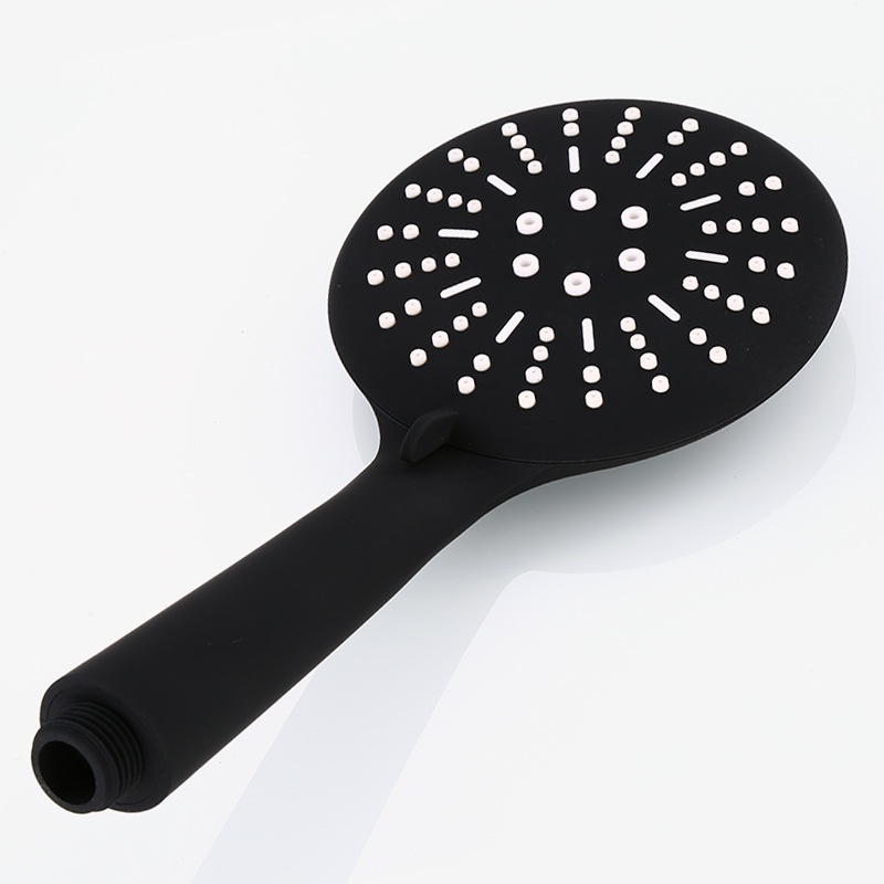 Vòi hoa sen nóng lạnh, bát sen mặt to 12cm nhựa ABS Màu Đen mặt xoay 3 chế độ nước- Dùng thay thế tay sen của bộ sen cây