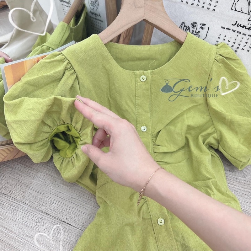 VÁY/ĐẦM THIẾT KẾ LOẠI 1 ZÚM NGỰC TAY BỒNG TÔN DÁNGD32
