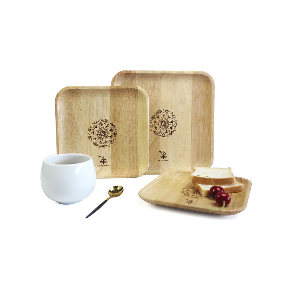 Dĩa phục vụ nhiều kiểu dáng tròn vuông để trang trí bằng gỗ - GIBA | BigBuy360 - bigbuy360.vn