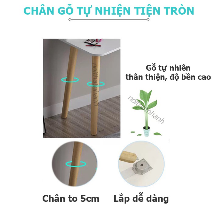 Bàn Trang Điểm LED FUNA Có Kệ Để Đồ Tiện Lợi Chân Gỗ Tiện To 5cm Cao 73cm  Cho Cô Nàng Yêu Phong Cách Bắc Âu - Mã AK01