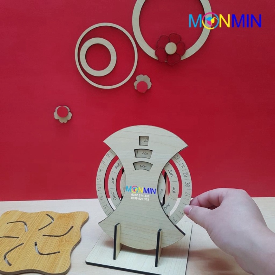 Lịch gỗ vạn niên để bàn MONMIN tinh tế, món quà ý nghĩa mang giá trị vượt thời gian