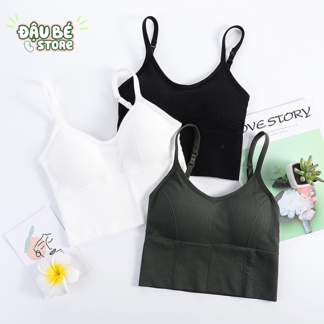 Áo Bra Nữ Dáng Dài Nâng Ngực - Tập Gym / Yoga - Top Hở Lưng Chữ U Chất Thun Tăm Kèm Mút Mỏng -Daube-Bra01