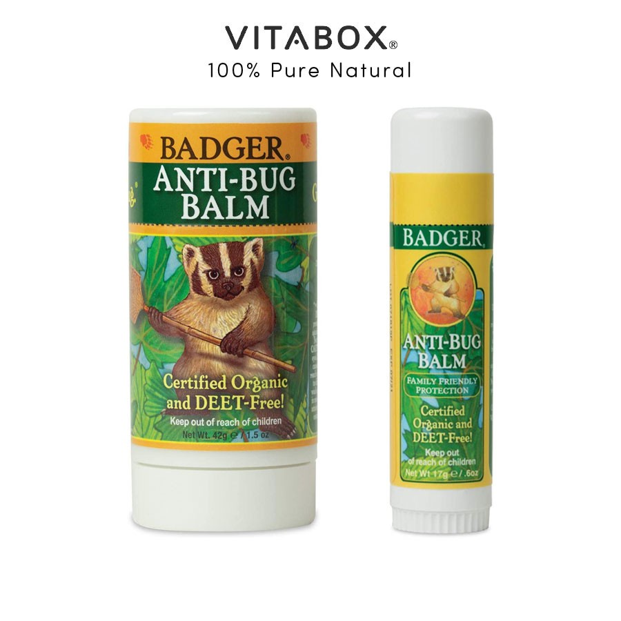 Badger - Sáp Hữu Cơ Đuổi Muỗi, Chống Muỗi Và Côn Trùng Cắn Dạng Thỏi - Anti Bug Stick [USDA Organic]