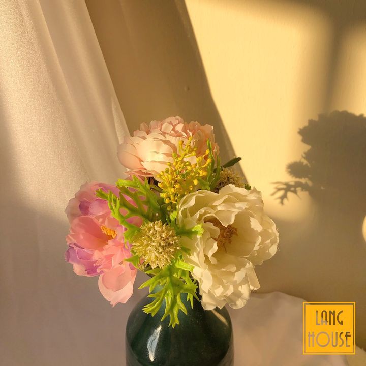 Hoa Giả Hoa Lụa - CÀNH ĐIỂM MINI Loại đẹp