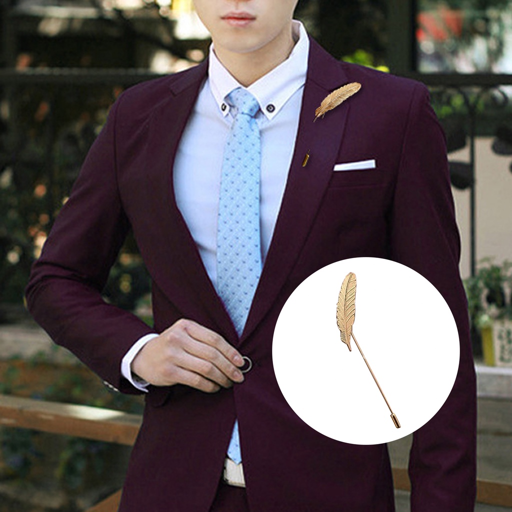 Trâm Cài Áo Hình Lông Vũ Phong Cách Vintage Thanh Lịch Cho Nam