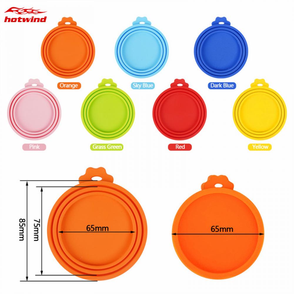 Hw Nắp Silicon Đậy Hộp Đựng Thức Ăn Cho Thú Cưng 8.5cm 7.5cm 6.5cm