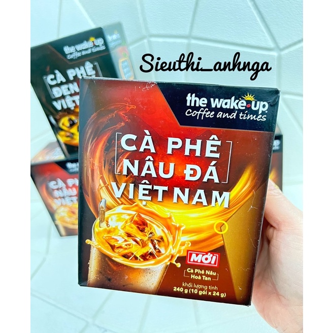 CÀ PHÊ ĐEN ĐÁ,NÂU ĐÁ Wake Up HỘP 240G