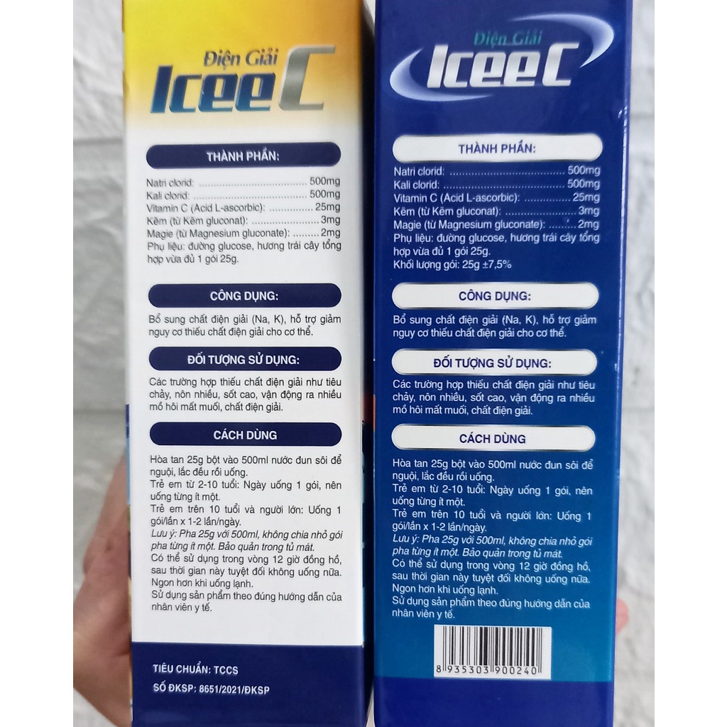 Ors  bột pha nước uống và bù chất điện giải IceeC hộp 5 gói. Oresol gói pha 500ml nước vị ngon, dễ uống