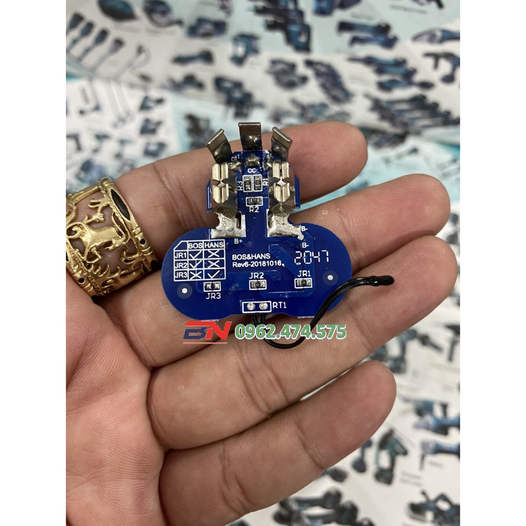 Vỏ mạch Bosch 10.8V Li-ion 3s-2p ( 6 cell ) , mạch nhận sạc zin. BN.