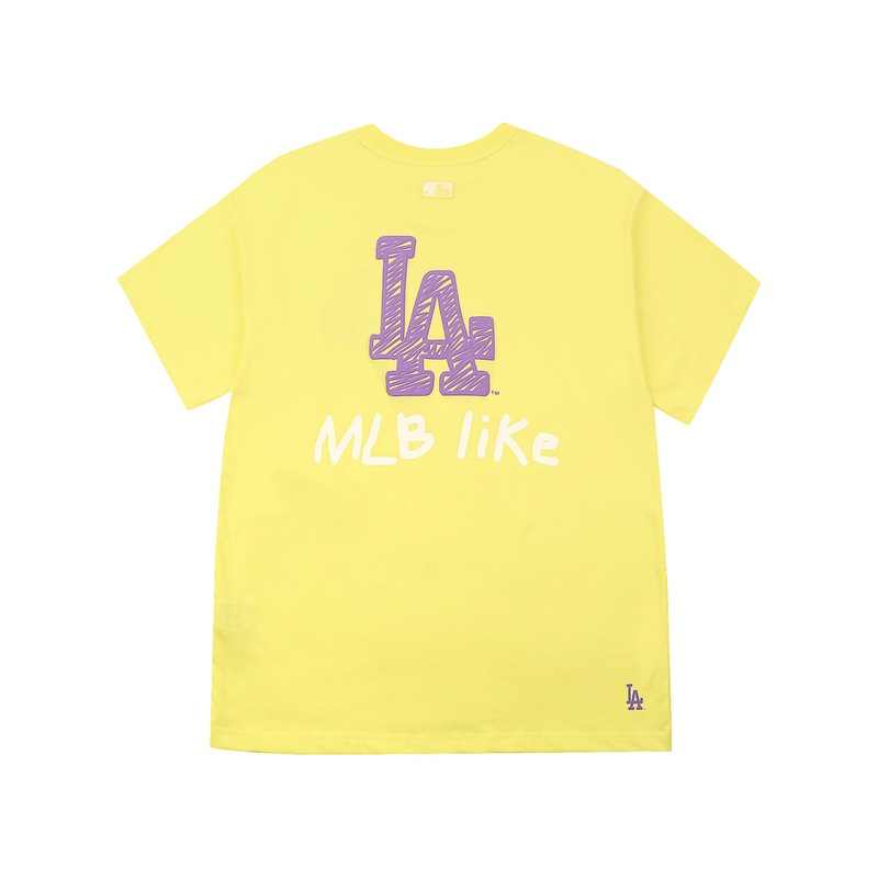 Áo Thun Thể Thao Mlb Ngắn Tay Cổ Tròn Form Rộng Họa Tiết Graffiti Cho Nam Và Nữ