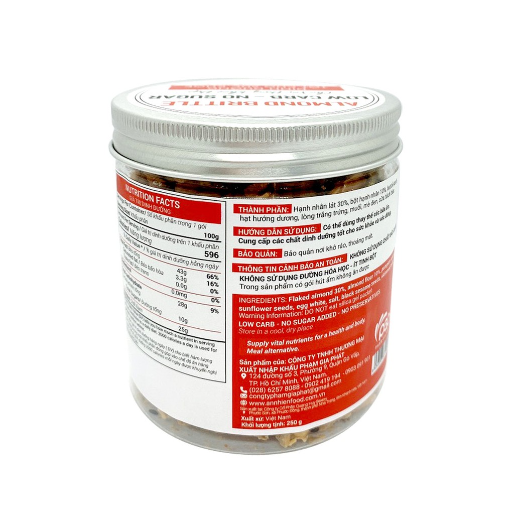 [BÁNH ĂN KIÊNG] Hạnh Nhân Dinh Dưỡng An Nhiên, Healthy, Bánh Ngũ Cốc Giảm Cân Không Đường | BigBuy360 - bigbuy360.vn